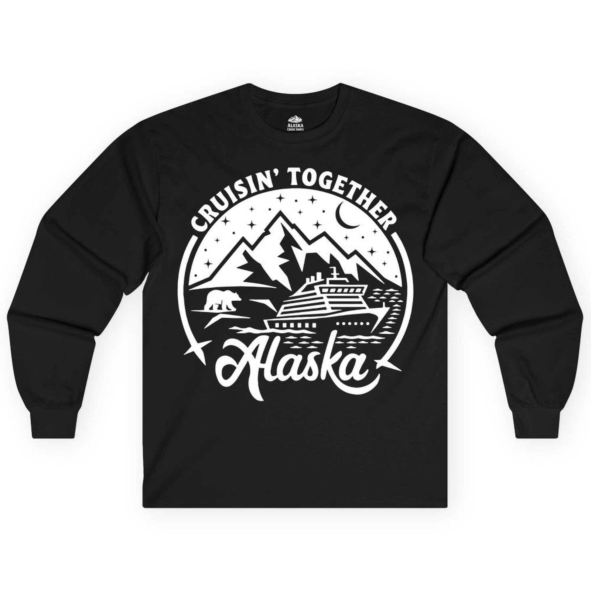 Alaska Cruise Adventure Shirt Long Sleeve Shirt – Black – Alaska Cruise Shirts