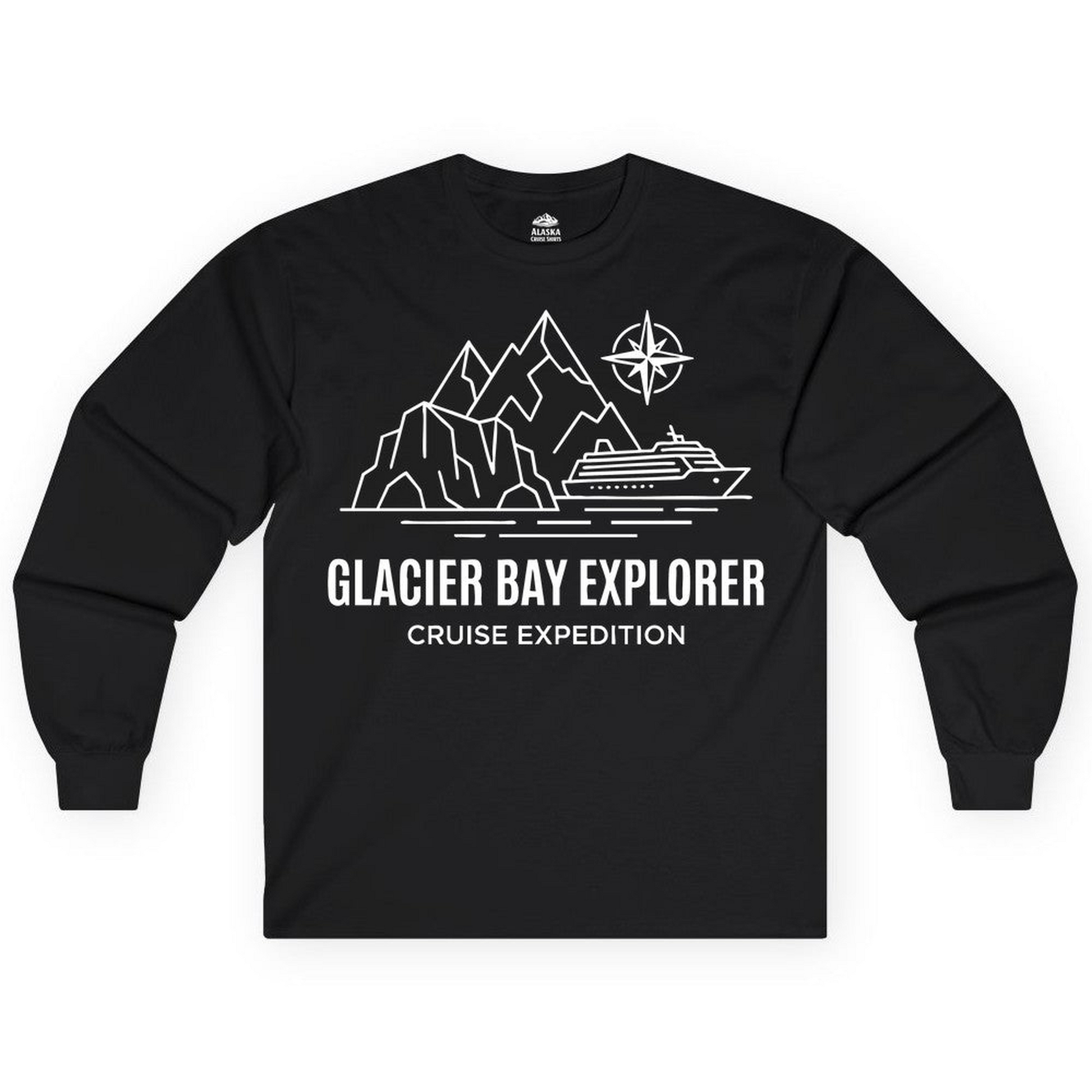 Glacier Bay Alaska Cruise Shirt Long Sleeve Shirt – Black – Alaska Cruise Shirts