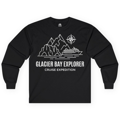 Glacier Bay Alaska Cruise Shirt Long Sleeve Shirt – Black – Alaska Cruise Shirts