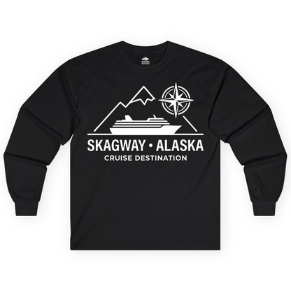 Skagway Alaska Cruise Shirt Long Sleeve Shirt – Black – Alaska Cruise Shirts