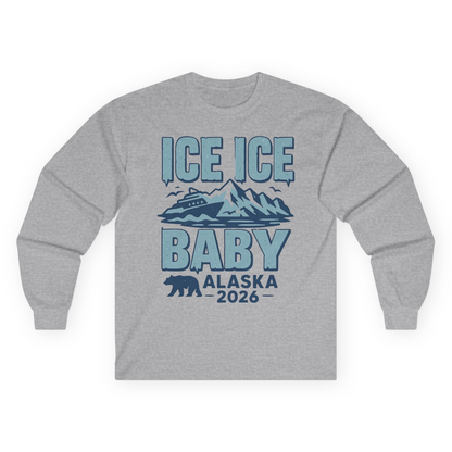 Ice Ice Baby Alaska Cruise Shirt Long Sleeve Shirt – Sport Grey – Alaska Cruise Shirts