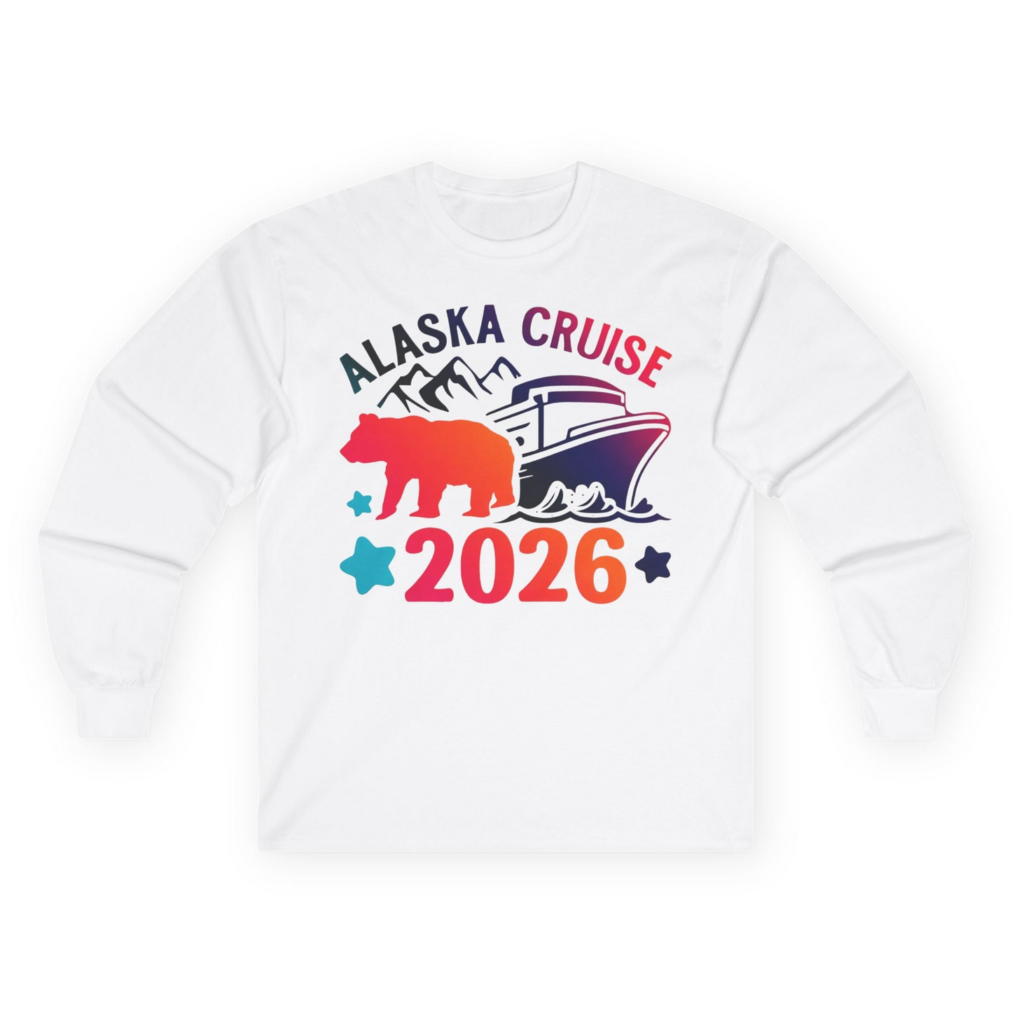 Alaska Cruise 2026 Shirt Long Sleeve Shirt – White – Alaska Cruise Shirts