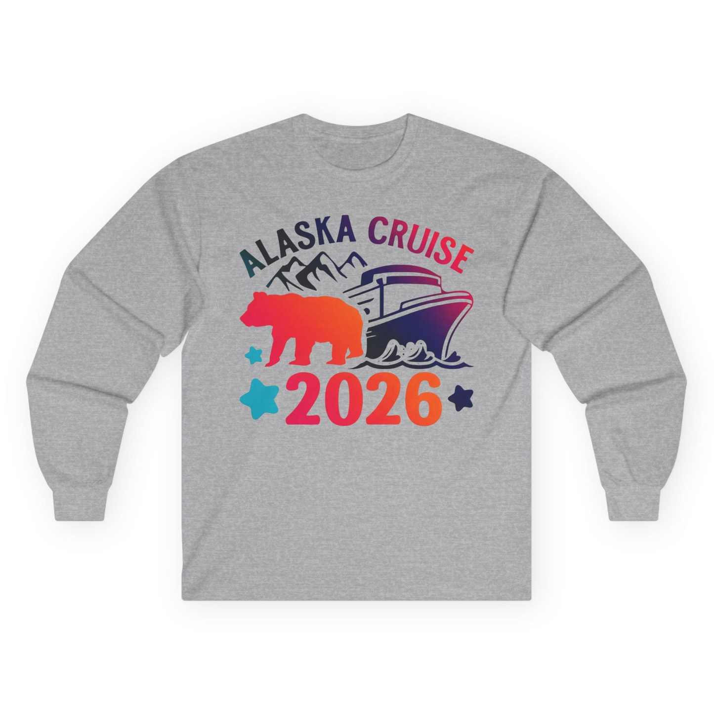 Alaska Cruise 2026 Shirt Long Sleeve Shirt – Sport Grey – Alaska Cruise Shirts