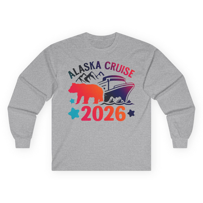 Alaska Cruise 2026 Shirt Long Sleeve Shirt – Sport Grey – Alaska Cruise Shirts
