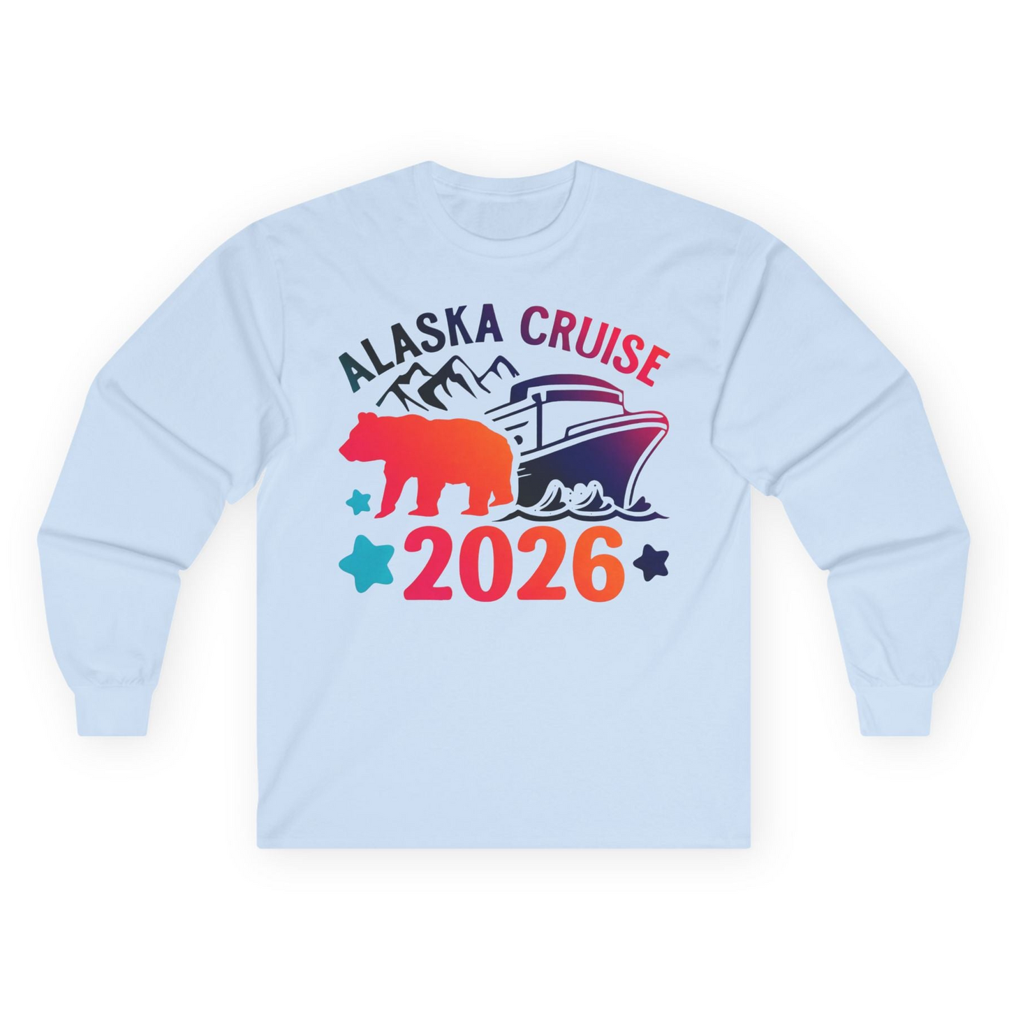 Alaska Cruise 2026 Shirt Long Sleeve Shirt – Light Blue – Alaska Cruise Shirts