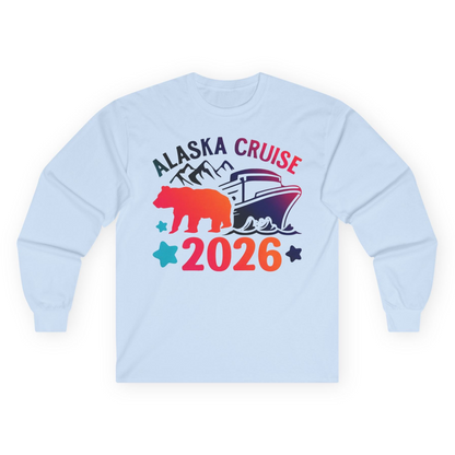 Alaska Cruise 2026 Shirt Long Sleeve Shirt – Light Blue – Alaska Cruise Shirts