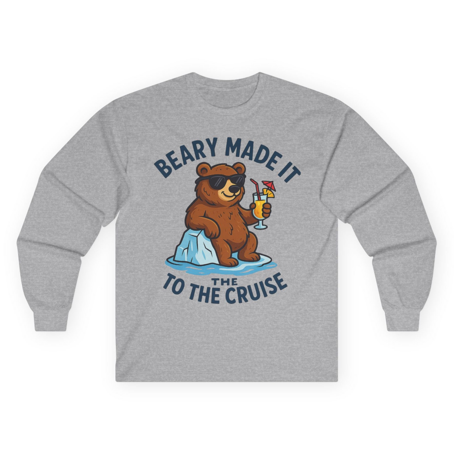 Funny Cruise Bear Shirt Long Sleeve Shirt – Sport Grey – Alaska Cruise Shirts