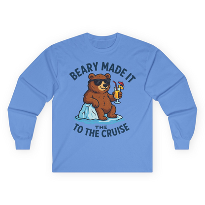 Funny Cruise Bear Shirt Long Sleeve Shirt – Carolina Blue – Alaska Cruise Shirts