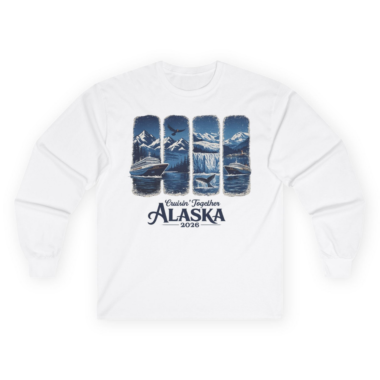 Alaska Cruise Adventure Shirt Long Sleeve Shirt – White – Alaska Cruise Shirts