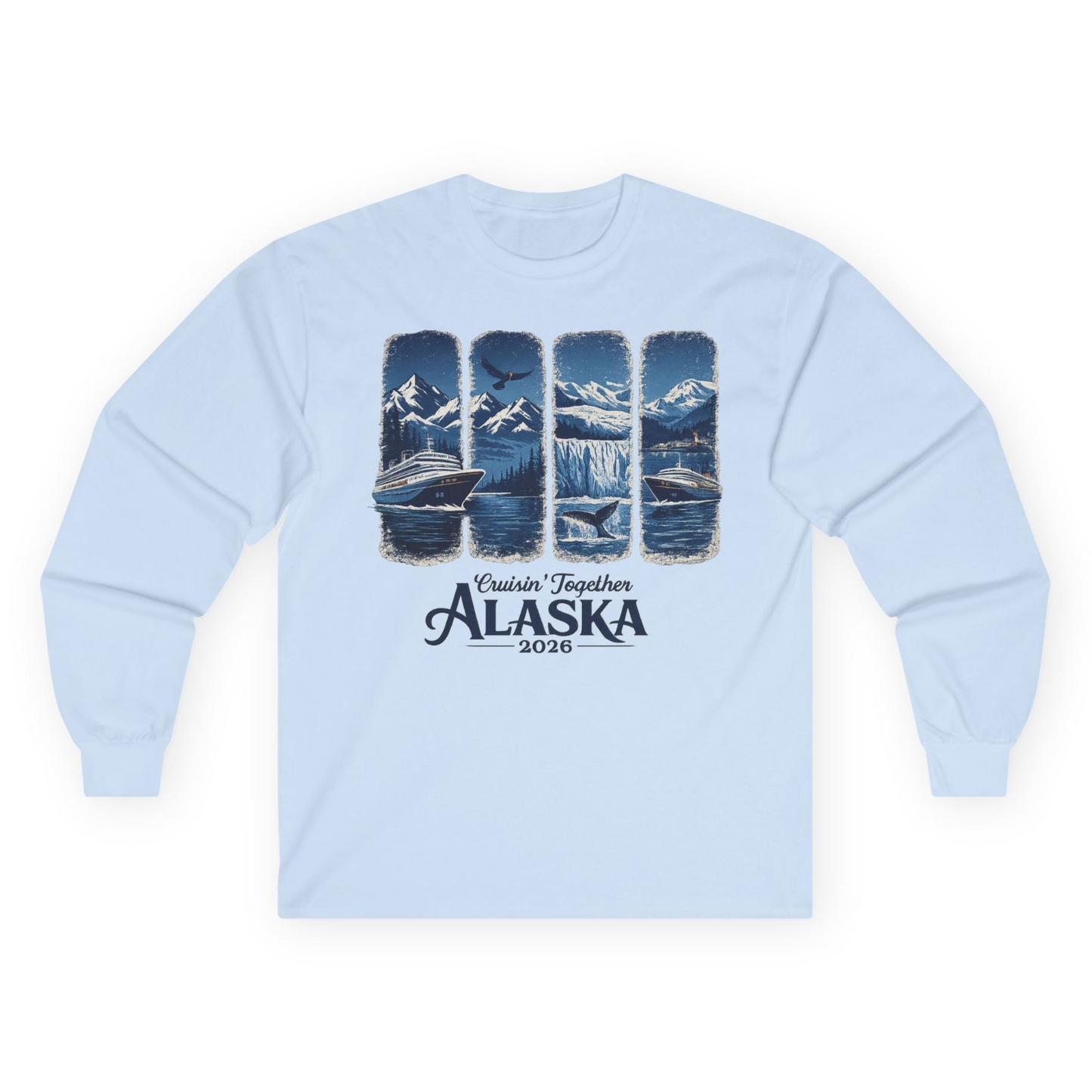 Alaska Cruise Adventure Shirt Long Sleeve Shirt – Light Blue – Alaska Cruise Shirts