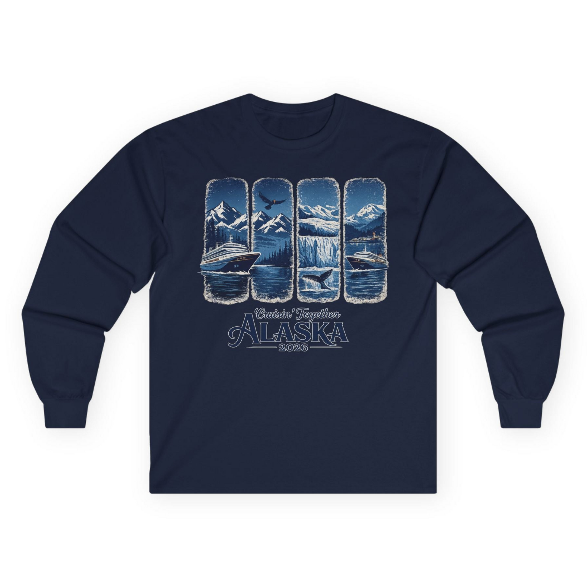 Alaska Cruise Adventure Shirt Long Sleeve Shirt – Navy – Alaska Cruise Shirts