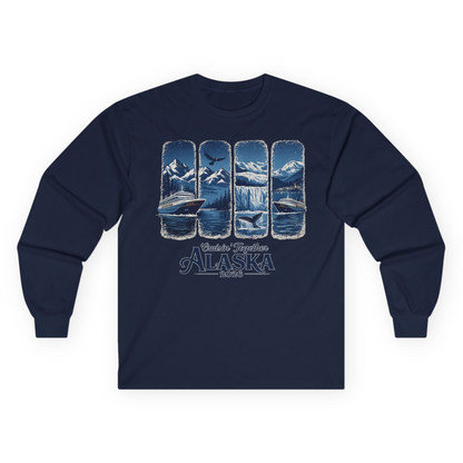 Alaska Cruise Adventure Shirt Long Sleeve Shirt – Navy – Alaska Cruise Shirts