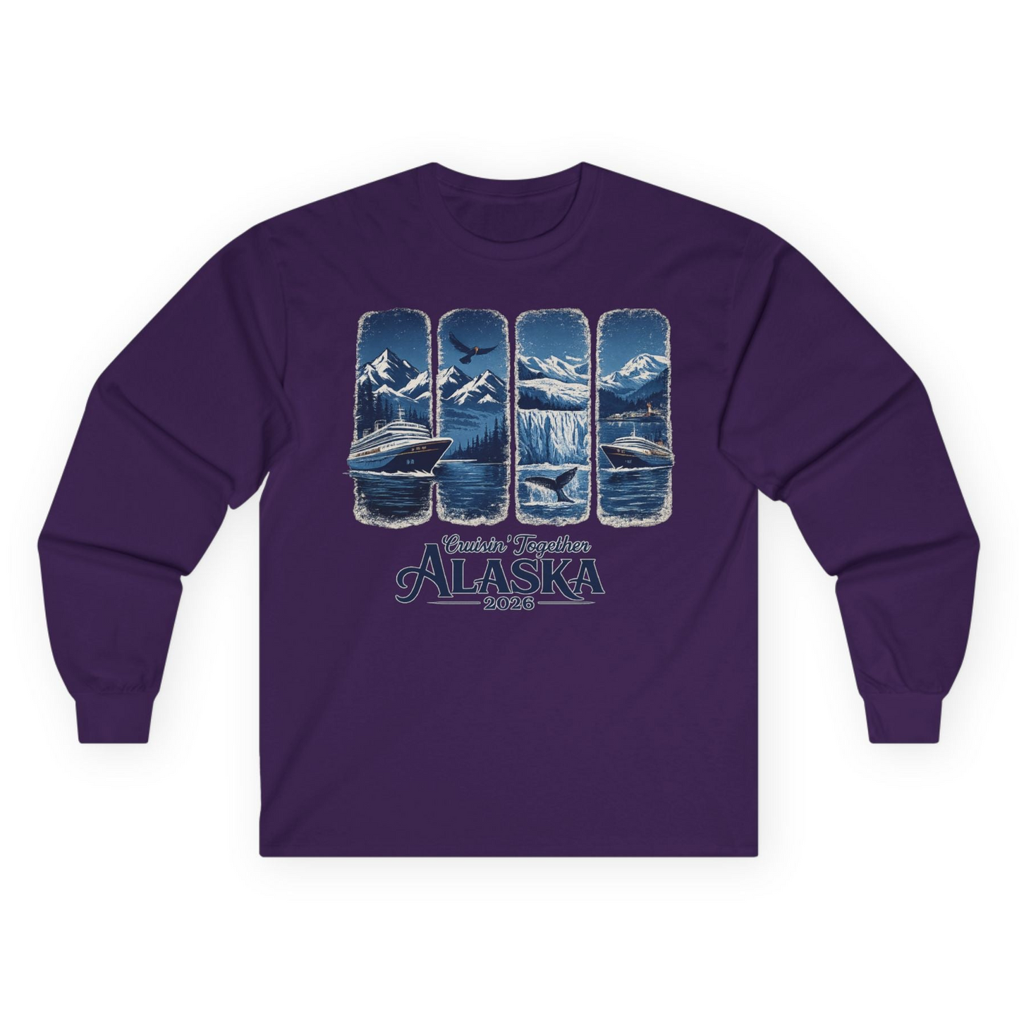 Alaska Cruise Adventure Shirt Long Sleeve Shirt – Purple – Alaska Cruise Shirts