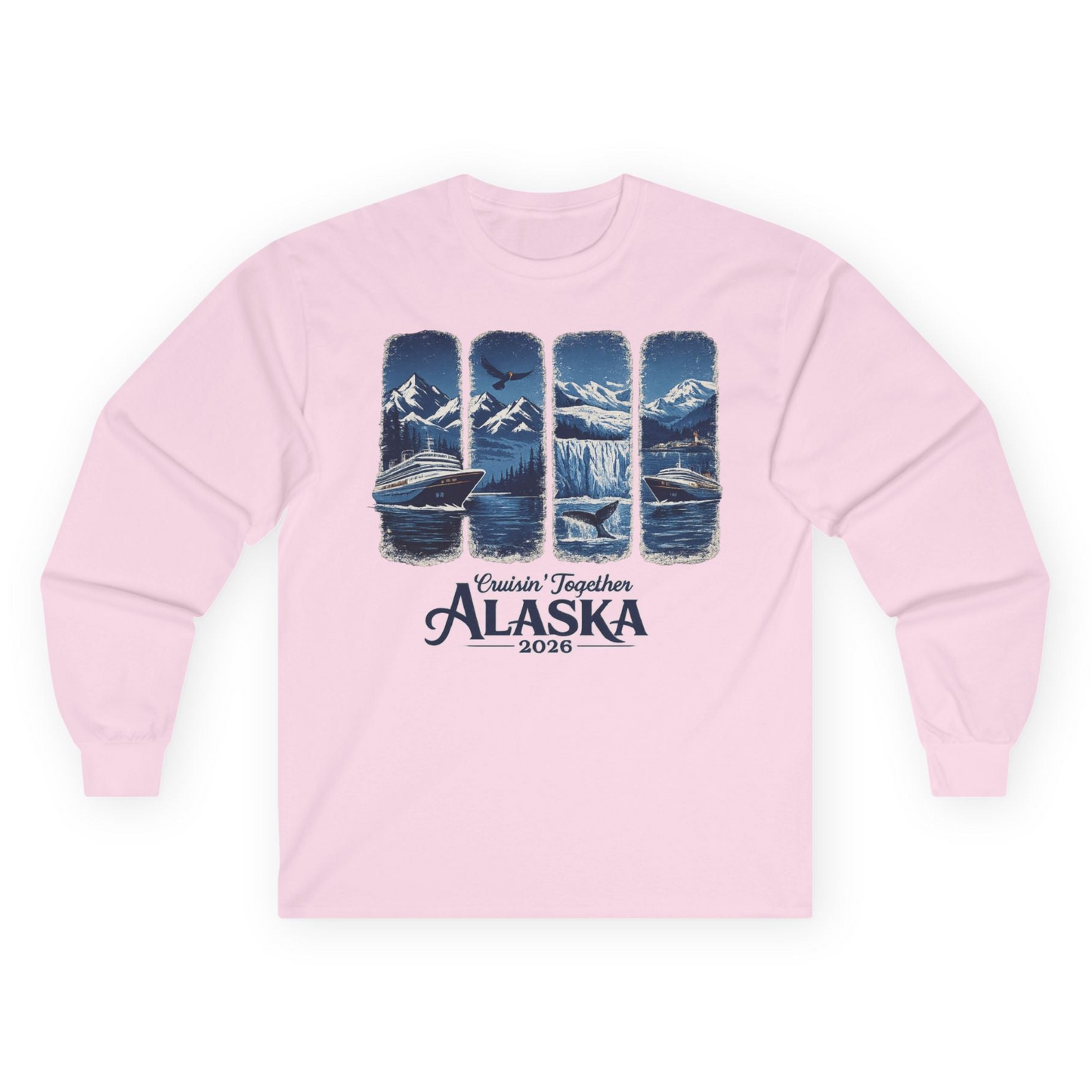 Alaska Cruise Adventure Shirt Long Sleeve Shirt – Light Pink – Alaska Cruise Shirts