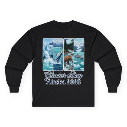 Glacier Bay Alaska 2026 Cruise Nature Wildlife Adventure Shirt — Long Sleeve Long Sleeve Shirt – Black – Alaska Cruise Shirts