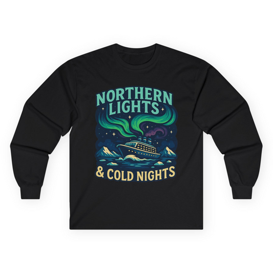 Northern Lights Alaska Cruise Ship Night Adventure Travel Shirt Long Sleeve Shirt – Black – Alaska Cruise Shirts