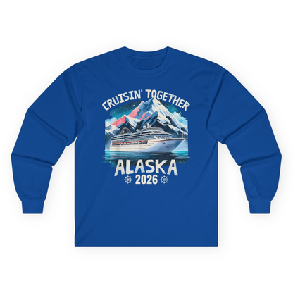 Alaska Cruise 2026 Shirt - Vintage Mountains and Cruise Ship Adventure Long Sleeve Shirt – Royal – Alaska Cruise Shirts