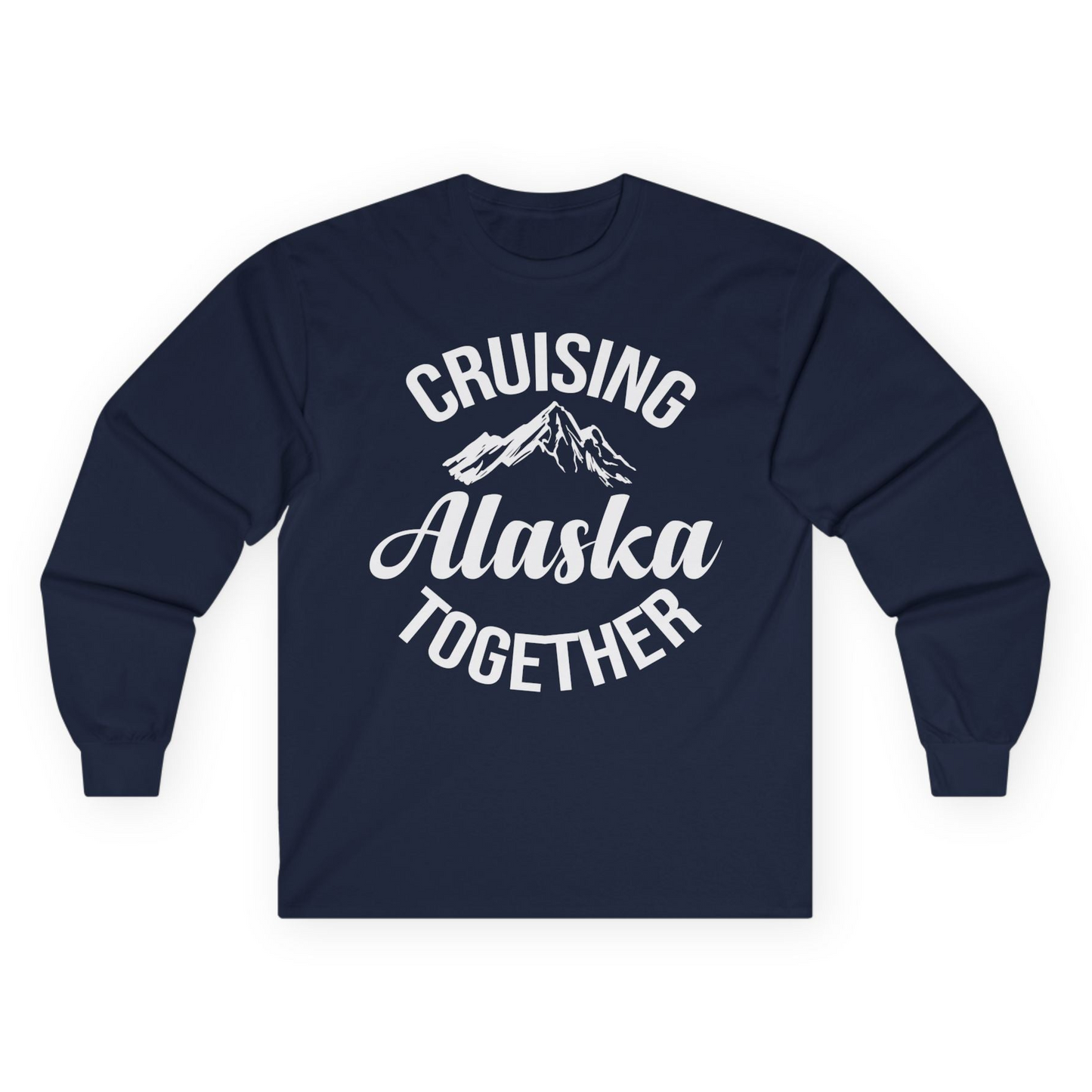 Cruising Alaska Together Mountain Adventure Travel Couples Shirt Long Sleeve Shirt – Navy – Alaska Cruise Shirts