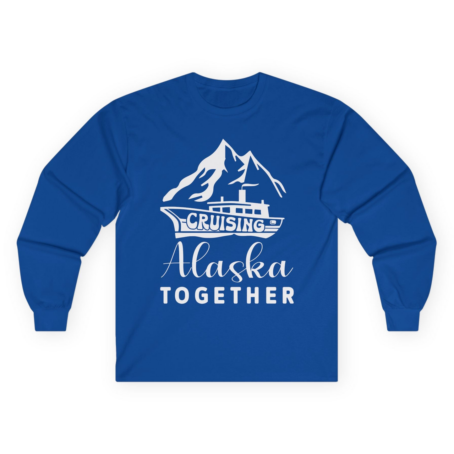 Cruising Alaska Together Mountains and Ship Family Cruise Shirt Long Sleeve Shirt – Royal – Alaska Cruise Shirts