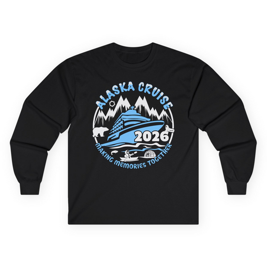 Alaska Cruise 2026 Shirt - Family Adventure Wildlife Nature Graphic Tee Long Sleeve Shirt – Black – Alaska Cruise Shirts