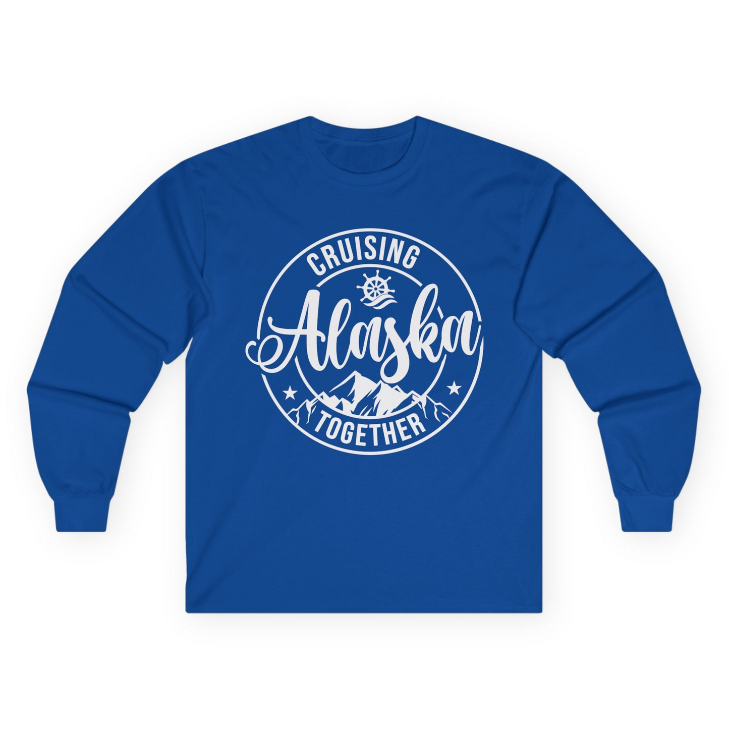 Cruising Alaska Together Shirt - Mountain Nautical Family Cruise Design Long Sleeve Shirt – Royal – Alaska Cruise Shirts