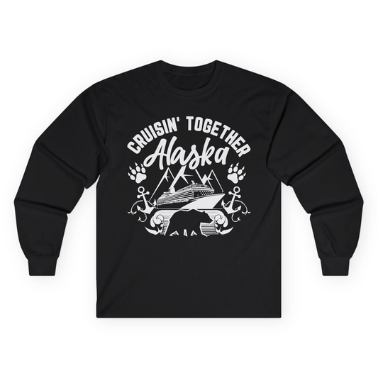 Alaska Cruise Adventure Shirt - Wildlife Bear Paw Nautical Anchors Long Sleeve Shirt – Black – Alaska Cruise Shirts