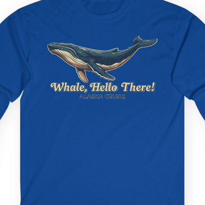 Whale Hello There Alaska Cruise long sleeve shirt Long Sleeve Shirt – Royal – Alaska Cruise Shirts Close Up