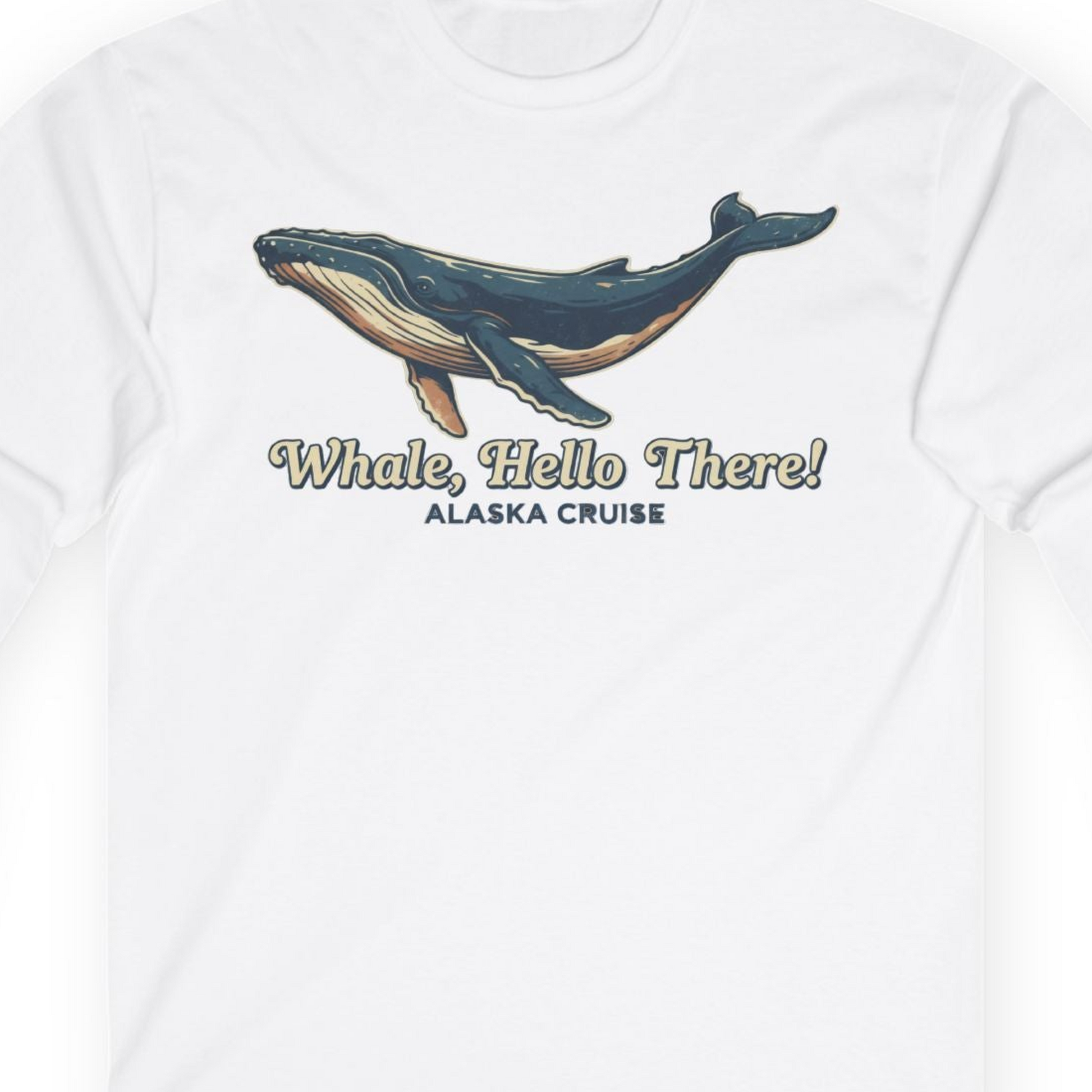 Whale Hello There Alaska Cruise long sleeve shirt Long Sleeve Shirt – White – Alaska Cruise Shirts Close Up