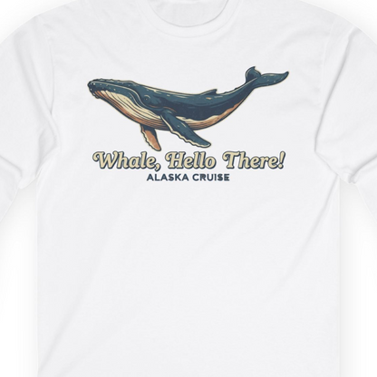 Whale Hello There Alaska Cruise long sleeve shirt Long Sleeve Shirt – White – Alaska Cruise Shirts Close Up