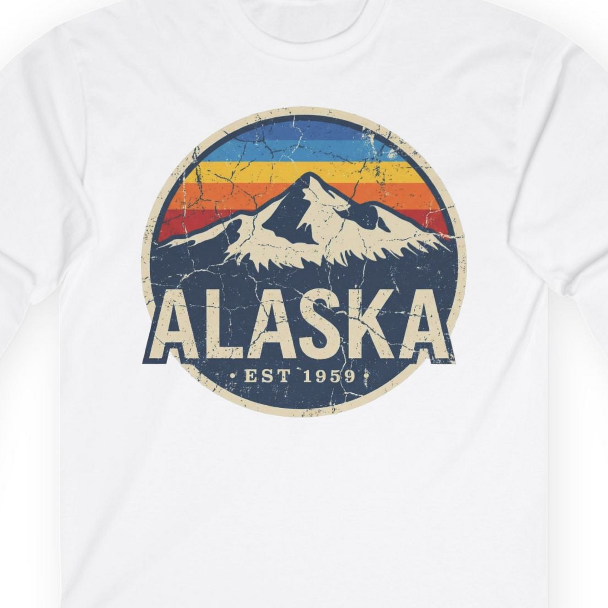 Alaska Vintage long sleeve shirt Long Sleeve Shirt – White – Alaska Cruise Shirts Close Up