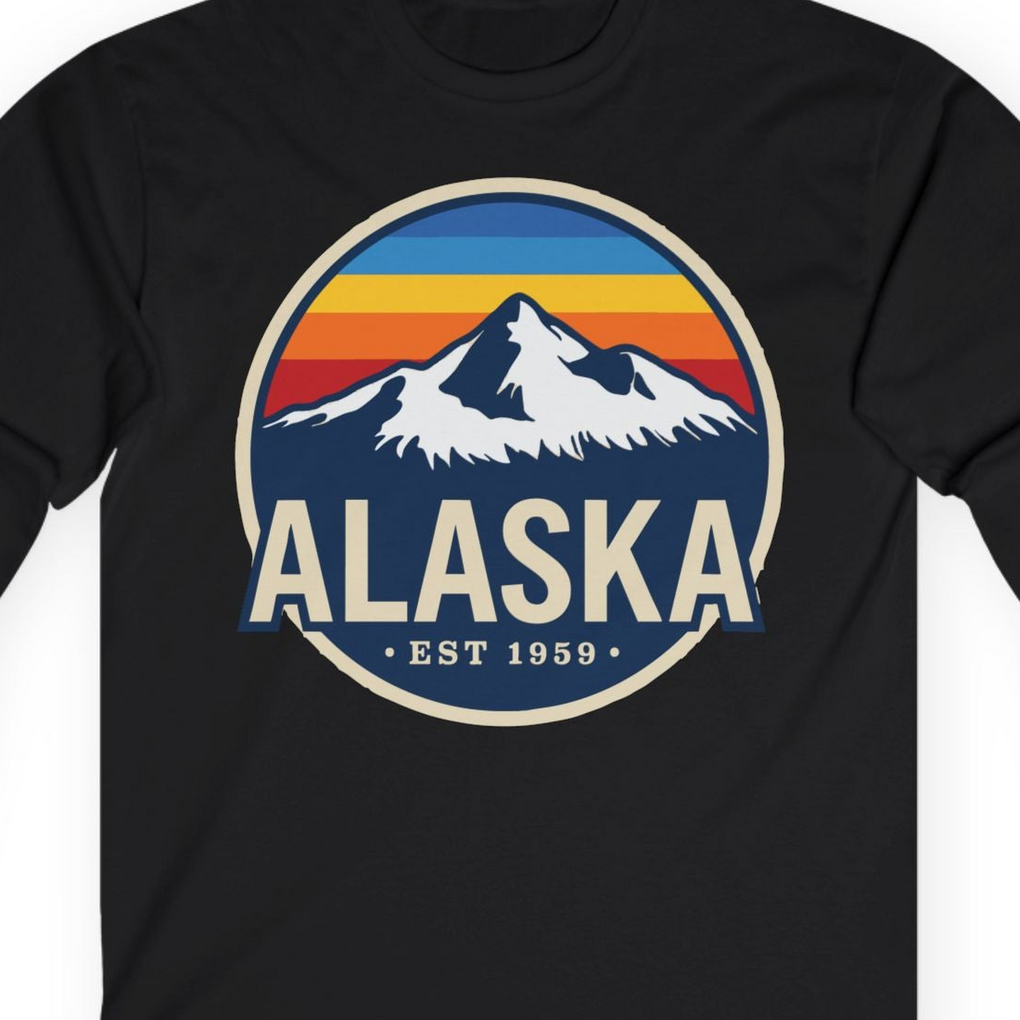 Alaska Vintage long sleeve shirt Long Sleeve Shirt – Black – Alaska Cruise Shirts Close Up