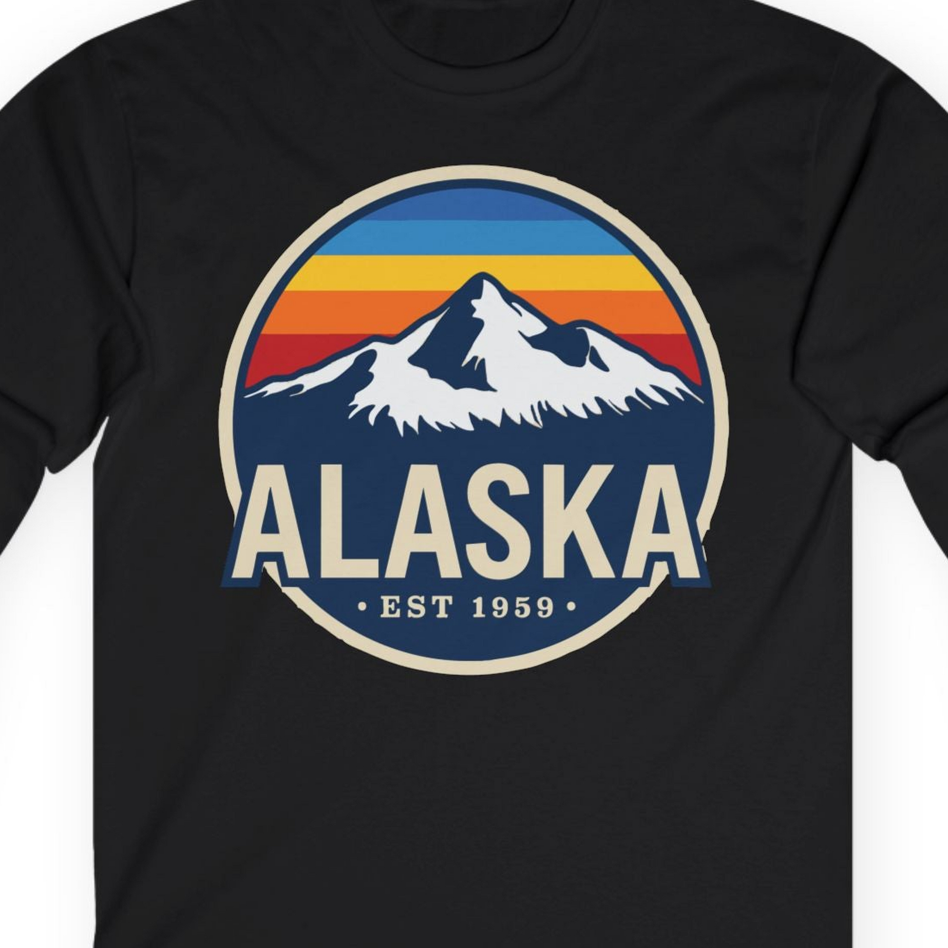 Alaska Vintage long sleeve shirt Long Sleeve Shirt – Black – Alaska Cruise Shirts Close Up