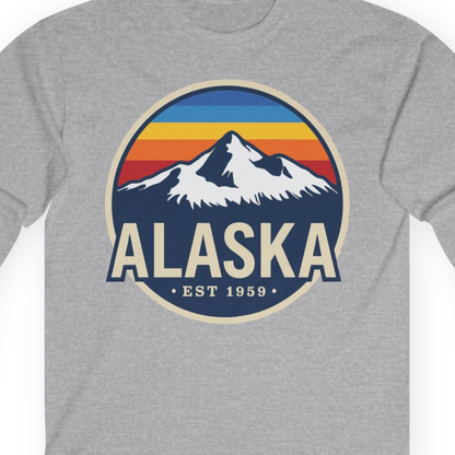 Alaska Vintage long sleeve shirt Long Sleeve Shirt – Sport Grey – Alaska Cruise Shirts Close Up