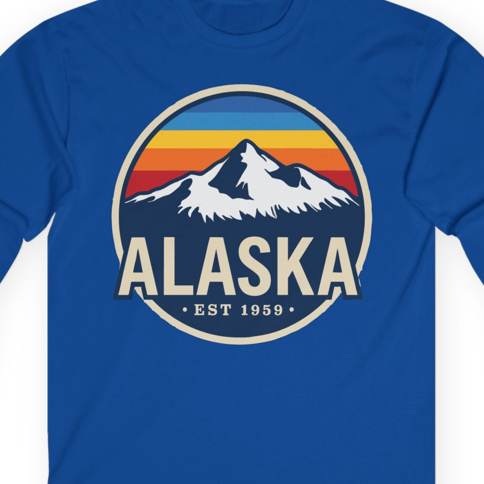 Alaska Vintage long sleeve shirt Long Sleeve Shirt – Royal – Alaska Cruise Shirts Close Up