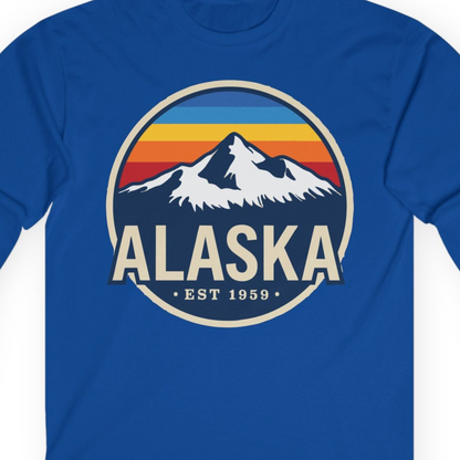 Alaska Vintage long sleeve shirt Long Sleeve Shirt – Royal – Alaska Cruise Shirts Close Up