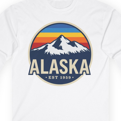 Alaska Vintage long sleeve shirt Long Sleeve Shirt – White – Alaska Cruise Shirts Close Up