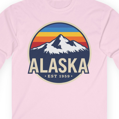 Alaska Vintage long sleeve shirt Long Sleeve Shirt – Light Pink – Alaska Cruise Shirts Close Up