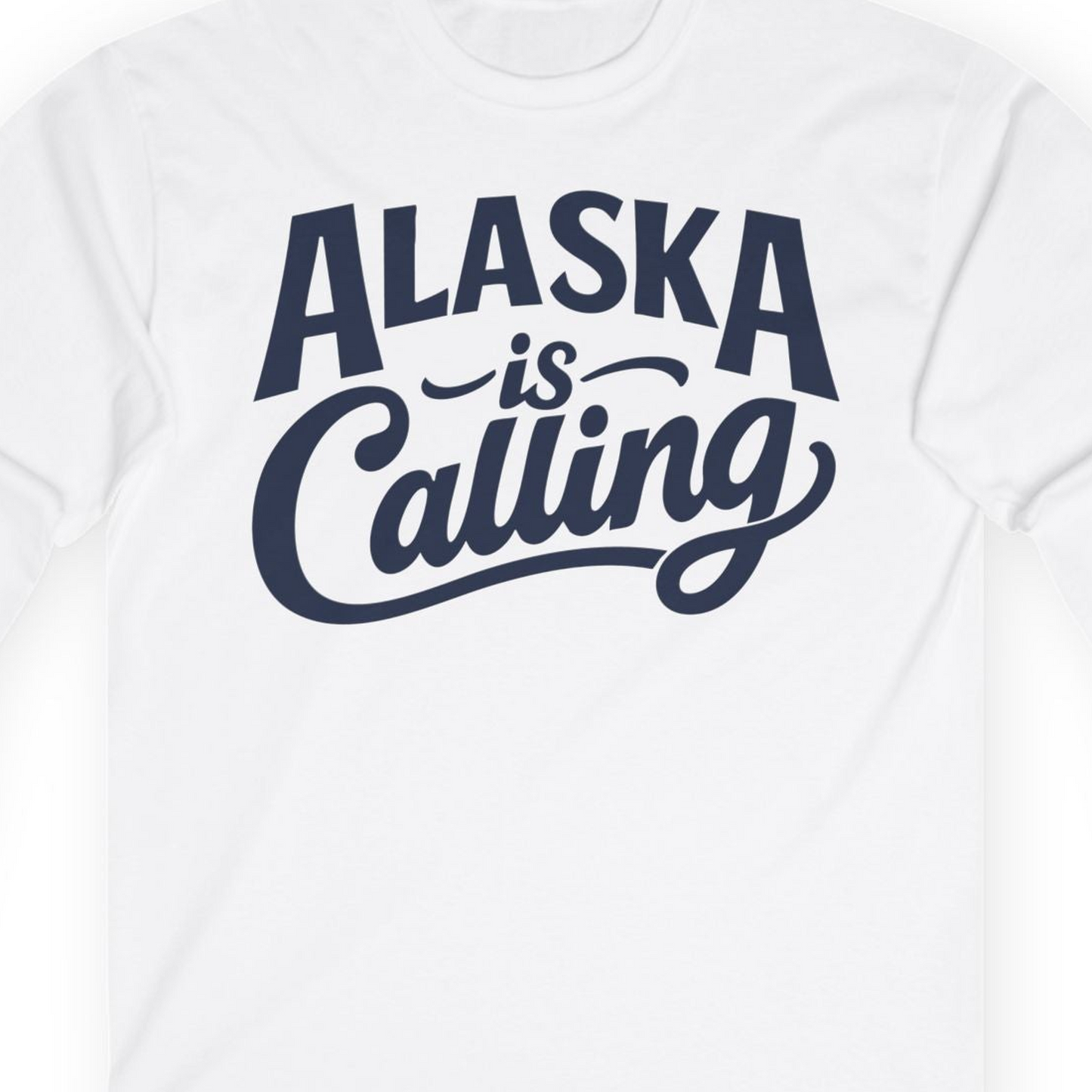 Alaska Is Calling long sleeve shirt Long Sleeve Shirt – White – Alaska Cruise Shirts Close Up