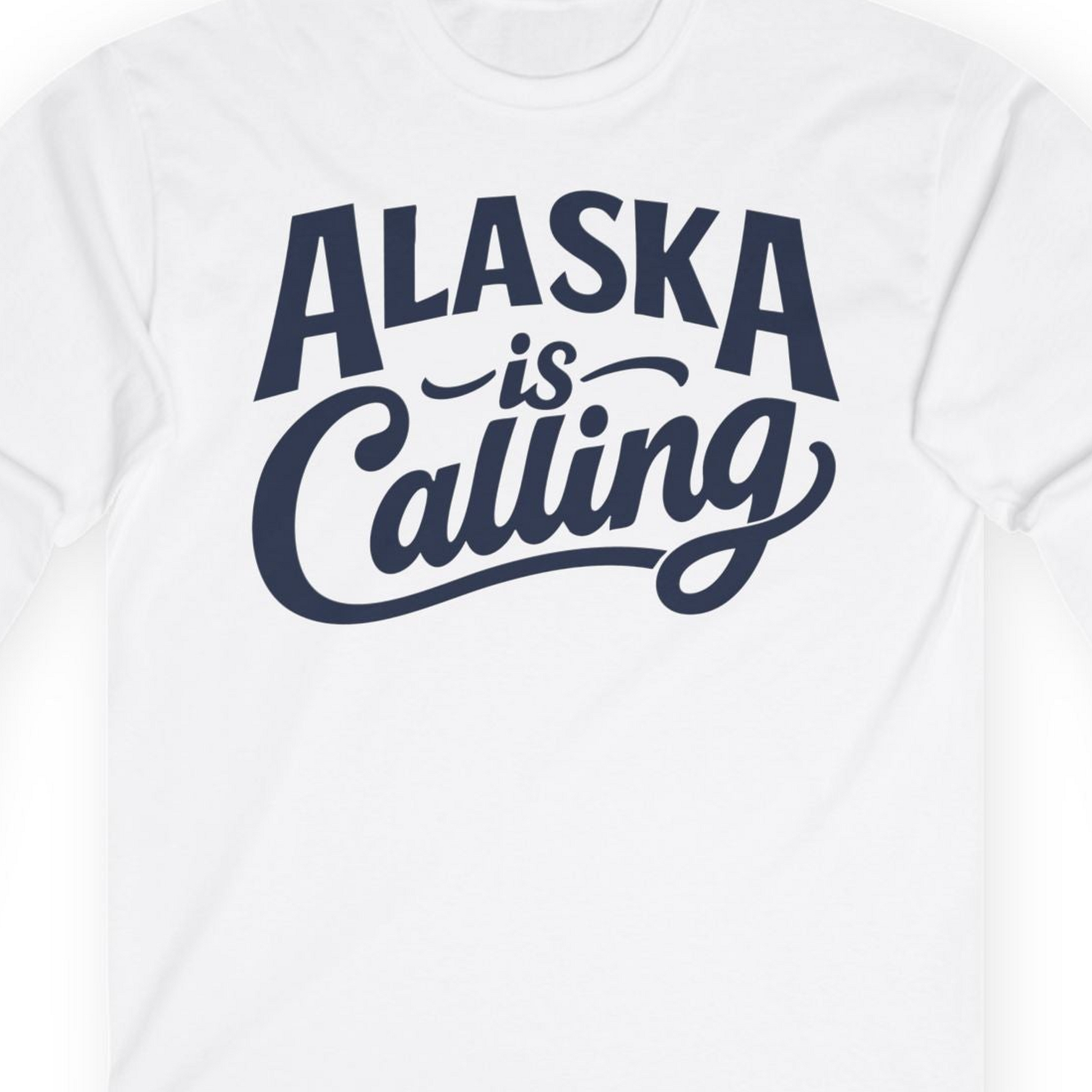 Alaska Is Calling long sleeve shirt Long Sleeve Shirt – White – Alaska Cruise Shirts Close Up