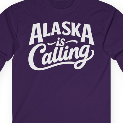 Alaska Is Calling long sleeve shirt Long Sleeve Shirt – Purple – Alaska Cruise Shirts Close Up