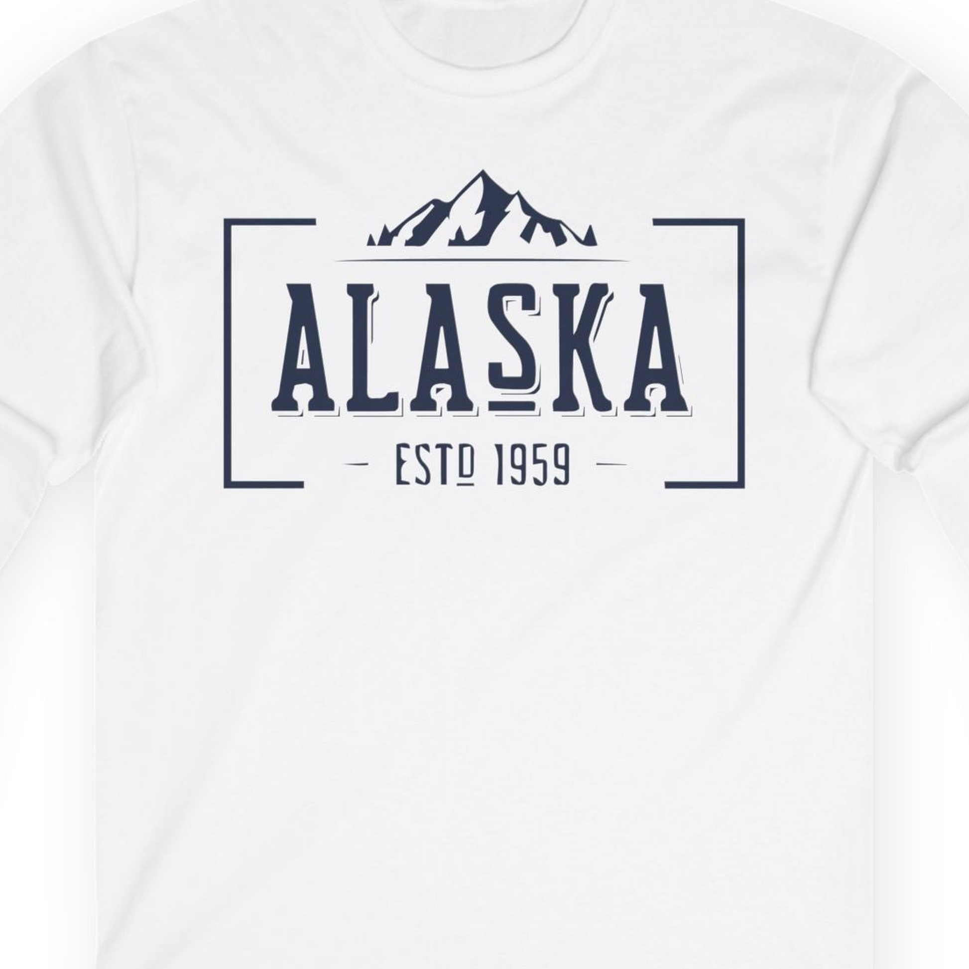 Vintage Alaska Estd 1959 Shirt Long Sleeve Shirt – White – Alaska Cruise Shirts Close Up