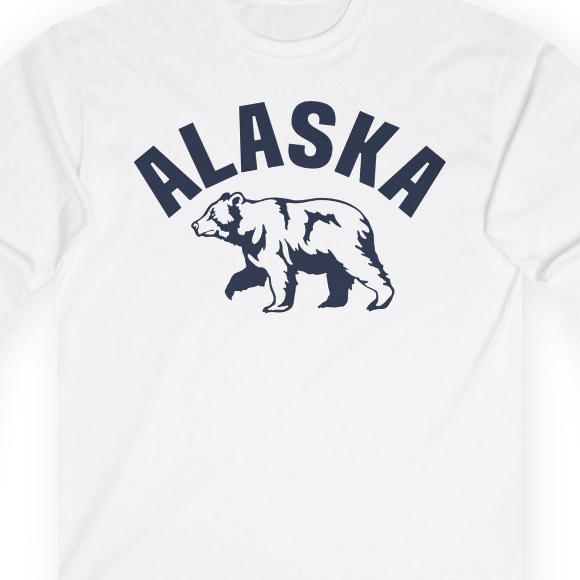 Alaska Bear Silhouette Wildlife Shirt Long Sleeve Shirt – White – Alaska Cruise Shirts Close Up