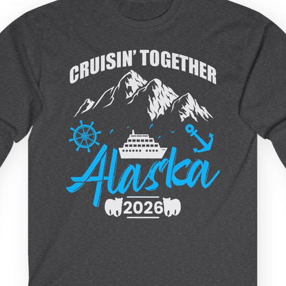 Alaska Cruise Group Adventure Shirt Long Sleeve Shirt – Dark Heather – Alaska Cruise Shirts Close Up