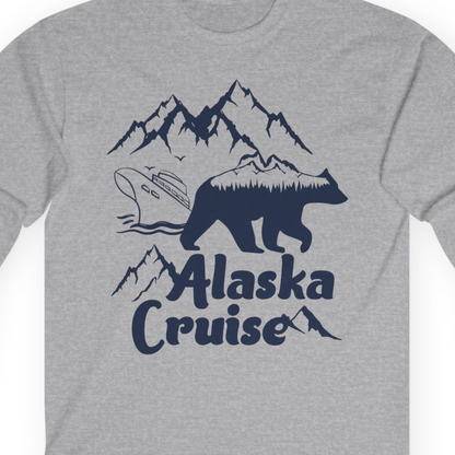 Alaska Cruise Shirt Long Sleeve Shirt – Sport Grey – Alaska Cruise Shirts Close Up
