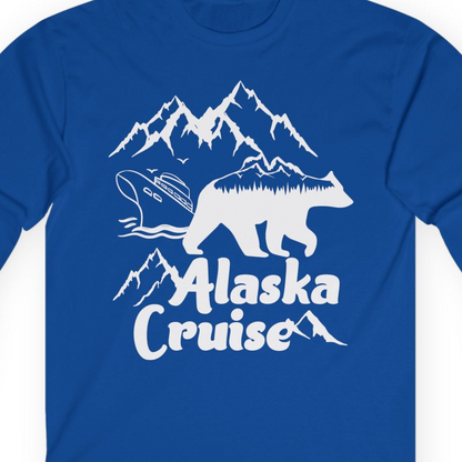Alaska Cruise Shirt Long Sleeve Shirt – Royal – Alaska Cruise Shirts Close Up