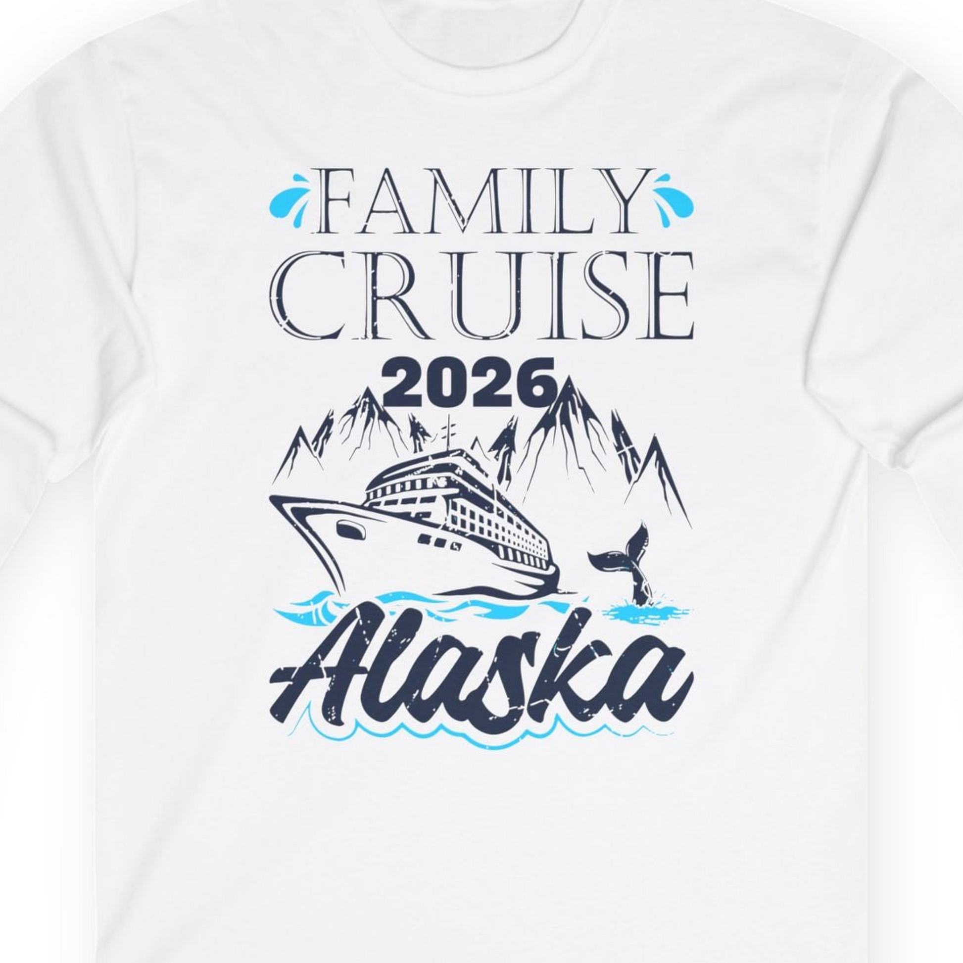 Alaska Family Cruise Shirt Long Sleeve Shirt – White – Alaska Cruise Shirts Close Up