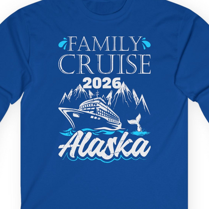 Alaska Family Cruise Shirt Long Sleeve Shirt – Royal – Alaska Cruise Shirts Close Up