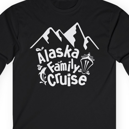 Alaska Family Cruise Adventure Shirt Long Sleeve Shirt – Black – Alaska Cruise Shirts Close Up