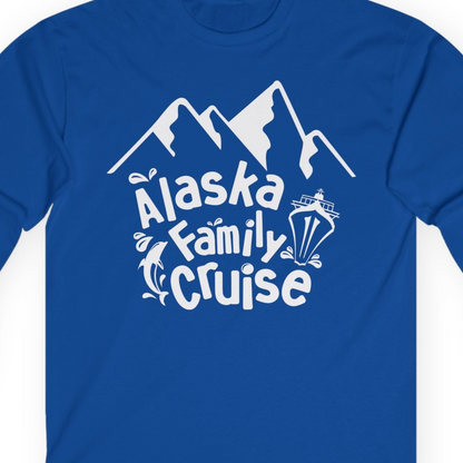 Alaska Family Cruise Adventure Shirt Long Sleeve Shirt – Royal – Alaska Cruise Shirts Close Up