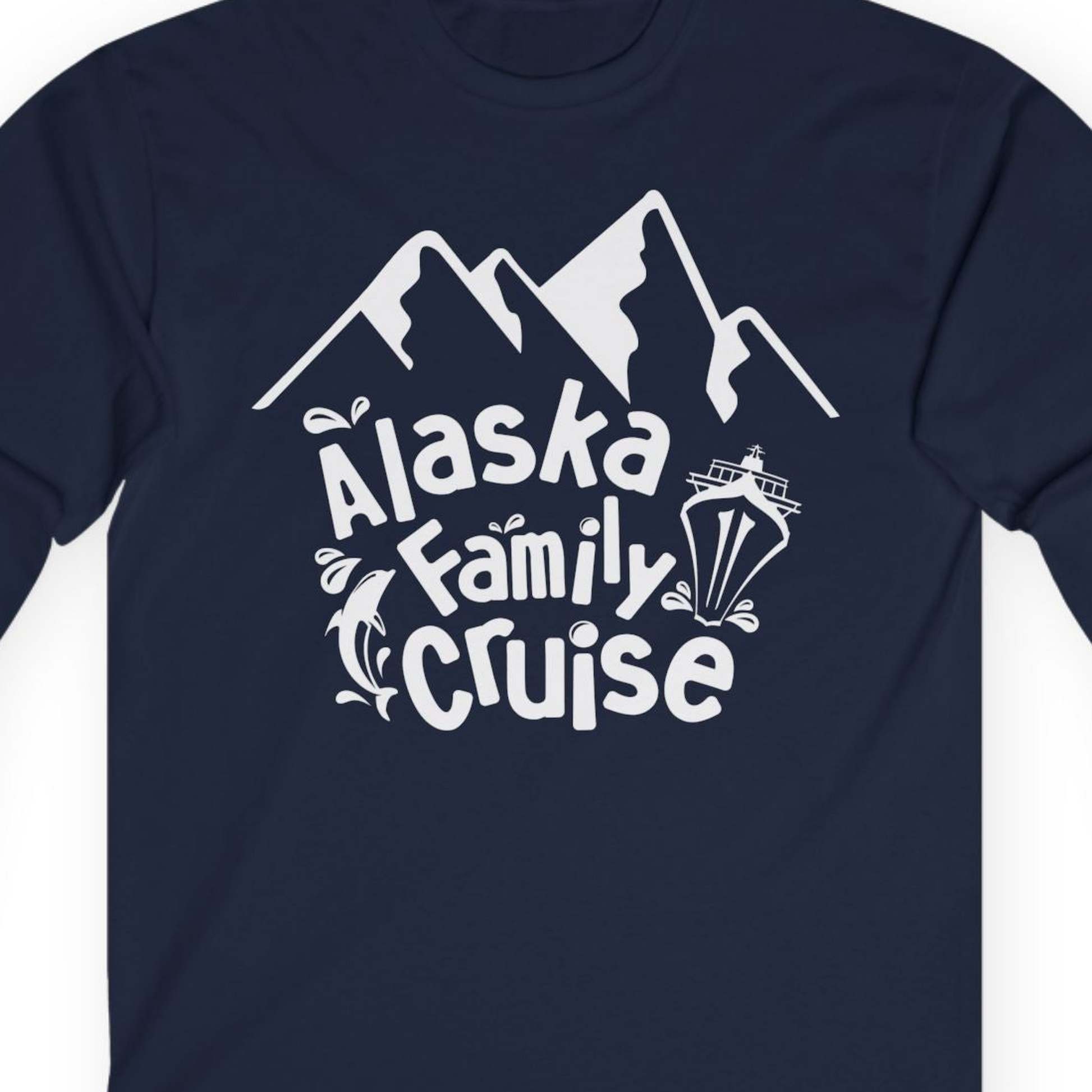 Alaska Family Cruise Adventure Shirt Long Sleeve Shirt – Navy – Alaska Cruise Shirts Close Up